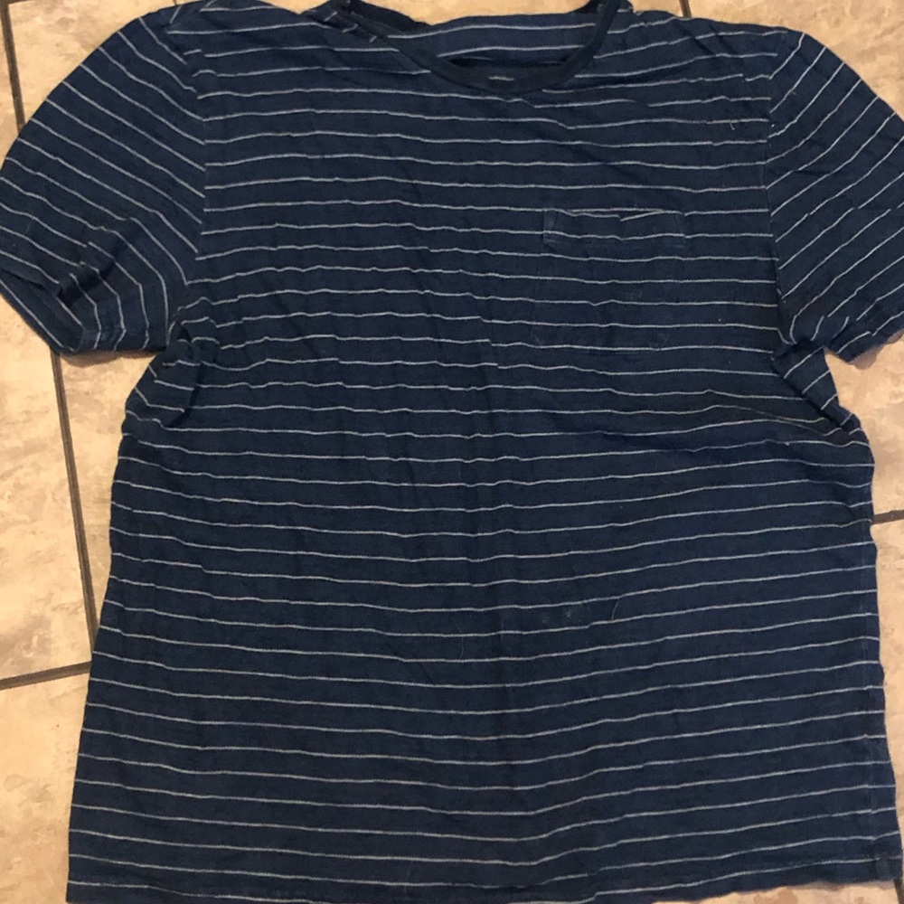 Blue and White Striped Tee Shirt